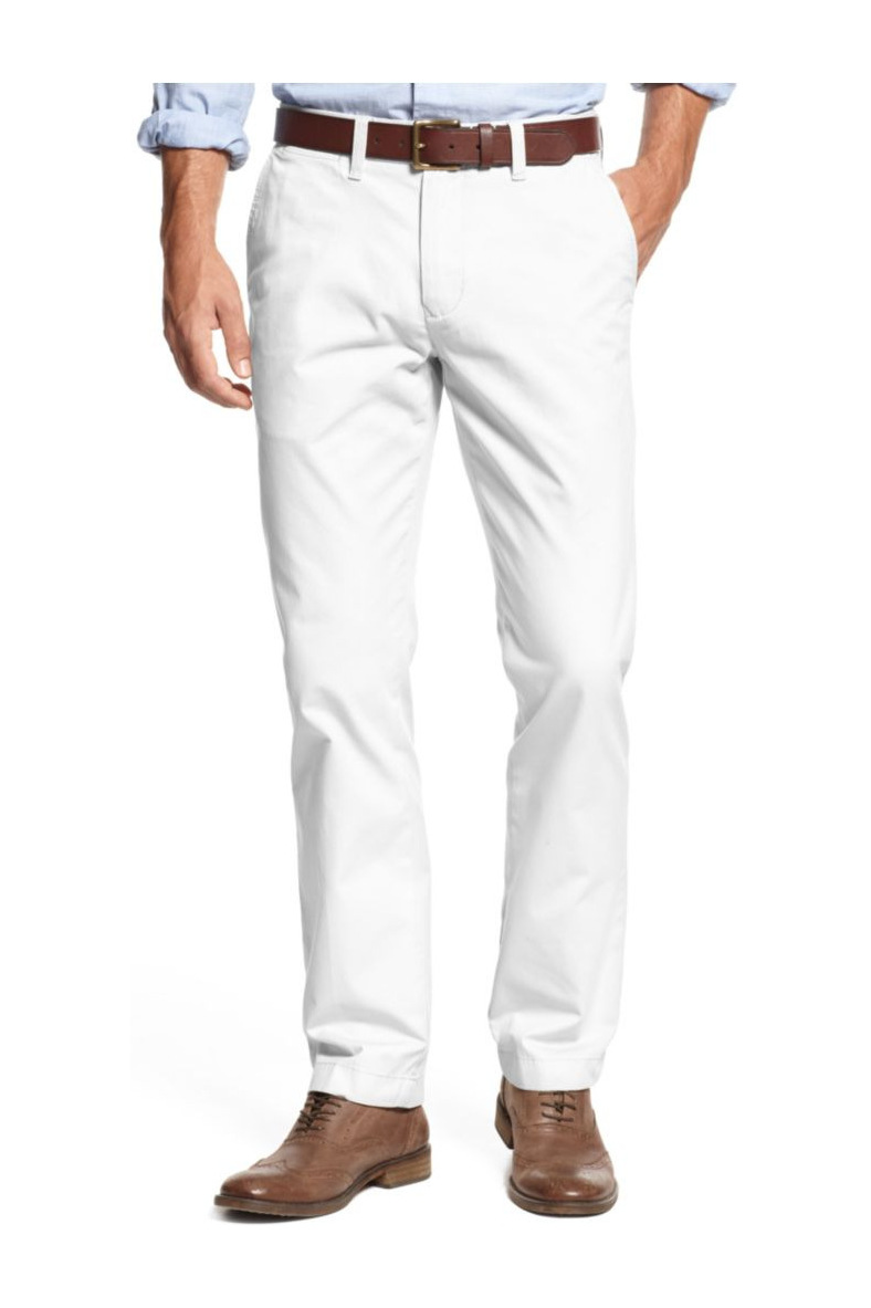 汤米·希尔费格 mens slimfit stretch chino pants #亮白色 #bright