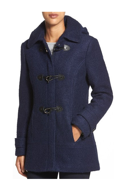 klein bouclé02duffle coat (petite) #indigo-女装-毛呢大衣