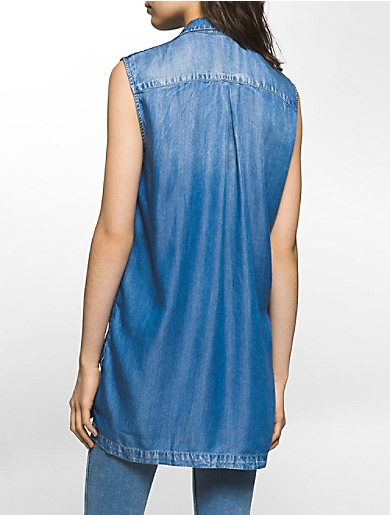 卡尔文·克雷恩 女士罩衫 #mid blue